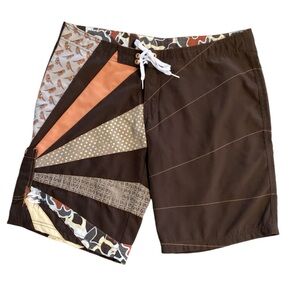 Billabong womens rising sun board shorts swim boardshorts size 9 brown